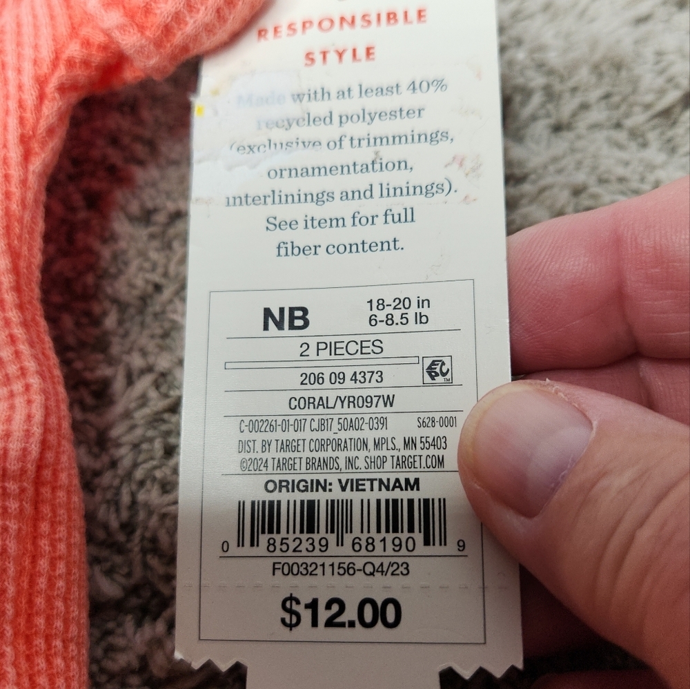 Baby Solid Top & Bottom Set - Cat & Jack Orange Newborn - Picture 11 of 14